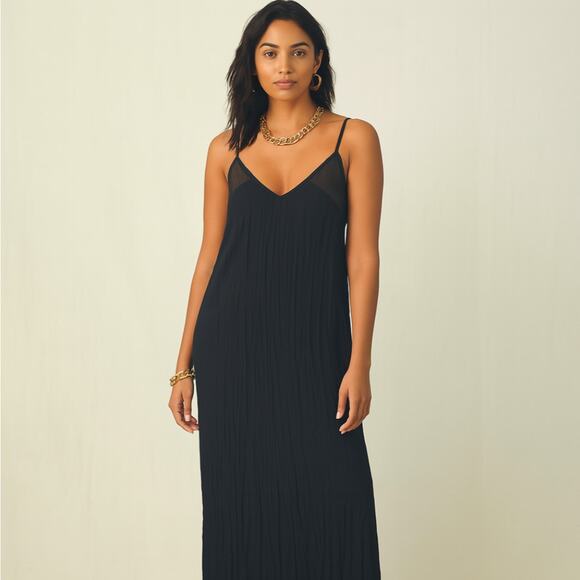 MODERN CITIZEN Slip Maxi Dress Black Minimalist Sz S {R23} - Picture 1 of 8